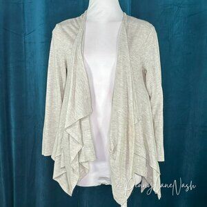 Pursue Draped Open Front Cardigan Sweater Medium M Cream